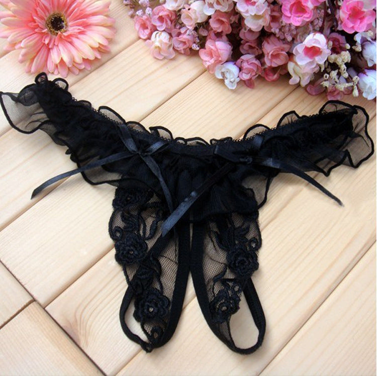 Crotch Transparent Underwear Temptation Feminine One-size Panties Cute Lace Thong Live Action