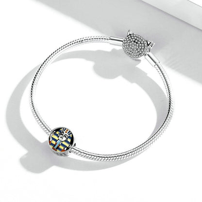 Egyptian Pharaoh Bracelet Beaded Vintage S925 Silver Beads Accessories