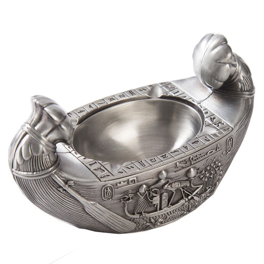 Vintage Creative Metal Carving Boat Shape Ancient Egyptian Home Craft Decoration