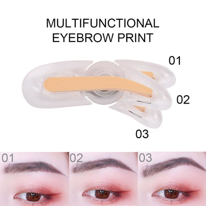 Cross-border makeup lazy seal eyebrow powder two-color with eyebrow brush, eyebrow thrush seal artifact, one word for one second to print the eyebrow