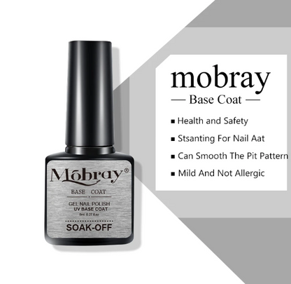 Mobray Top Base Coat Gel Polish With Sticker Shiny Sealer Soak off Reinforce Long Lasting Nail Art Manicure Gel Varnish Primer