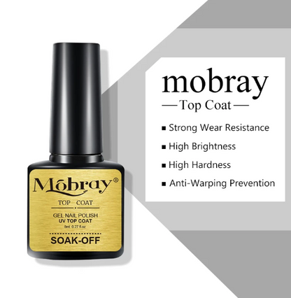 Mobray Top Base Coat Gel Polish With Sticker Shiny Sealer Soak off Reinforce Long Lasting Nail Art Manicure Gel Varnish Primer