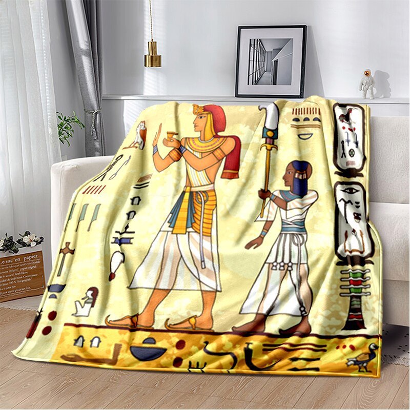 Ancient Egypt Mysterious Symbol 3D Digital Printing Flannel Nap Blanket Wholesale