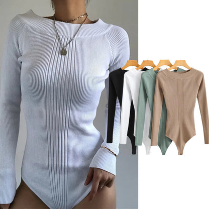 Off-shoulder Knitted Jumpsuit Women's Clothing