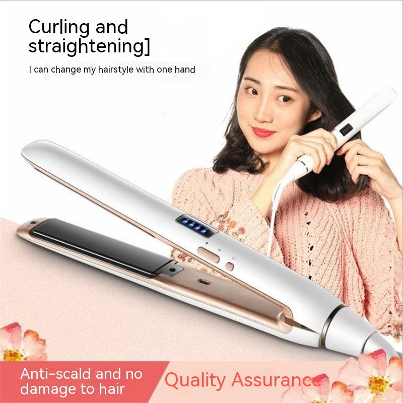 Hair Curler And Straightener Dual-use Air Bangs Hair Straightener