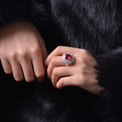 Shipei Jewelry New 925 Sterling Silver Inlaid 5 Karat Egg-shaped 1012 High Carbon Rhinestone Ring Luxury Women