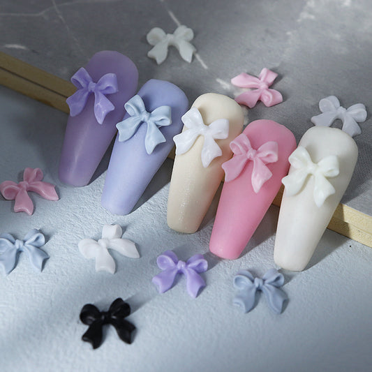 30 PCs Boxed Resin Bowknot Nail Ornament