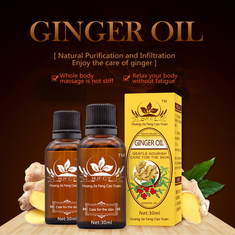 Hot Sale HJFCY Royal Fang Grassland SPA Ginger Essential Oil Moisturizing Skin Care Massage Essential Oil English Version Chinese Version