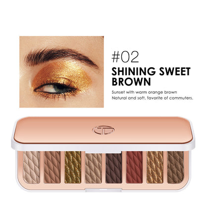 8-color Eyeshadow Palette High-gloss Trimming Blush Modification Mousse Texture Matte Earth Color