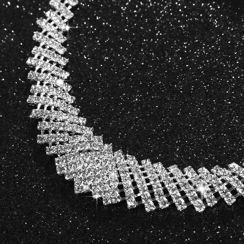 Luxury shiny rhinestone necklace set