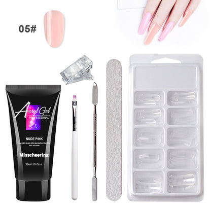 Cross-border painless extension glue nail manicure paper-free tray fast extension crystal model painless crystal glue set