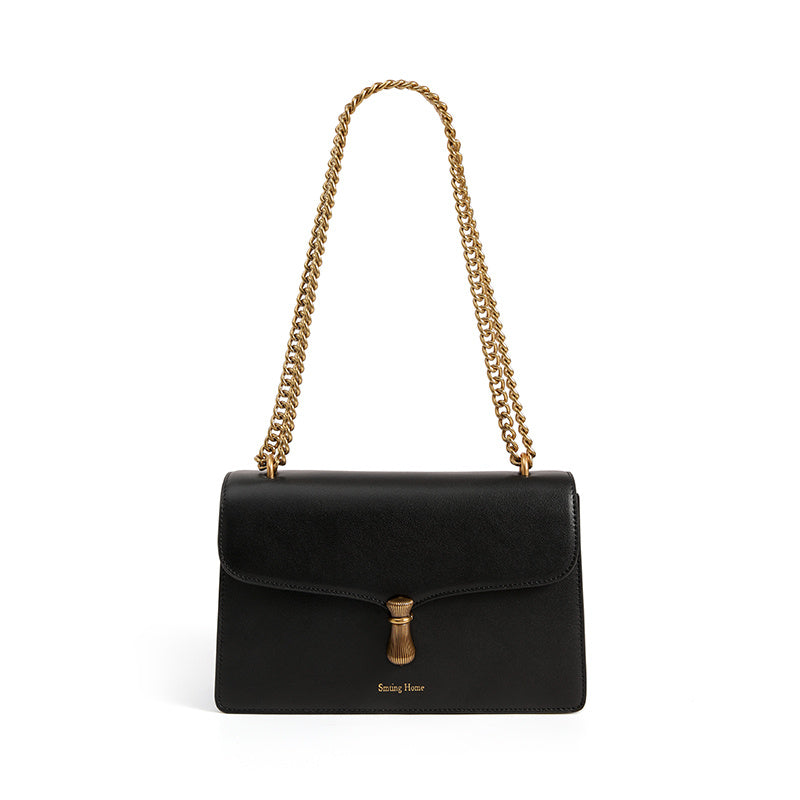 Leather Chain Bag Women's Niche One-shoulder Messenger Small Square Bag