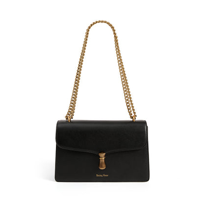 Sac à chaîne en cuir pour femme Niche Sac messager à une épaule Petit sac carré