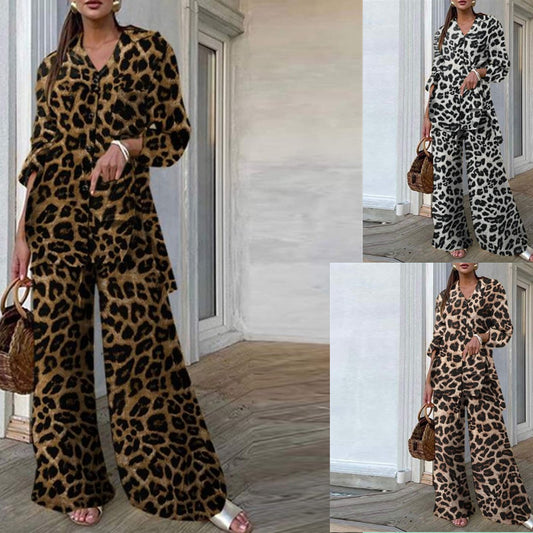 Women's Leopard Print Casual Loose Outfit