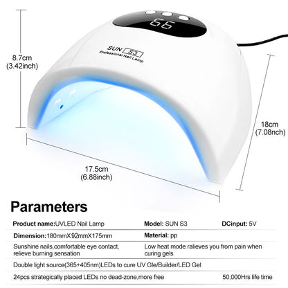 UV Nail Lamp, UV Light For Gel Nails LED Nail Dryer With 3 Timer, Smart Sensor, LCD Display Fast Curing Gel Nail Polish Nail Art Tools Manicure Accessories