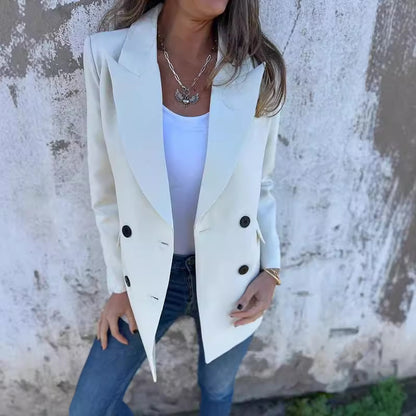 European And American Urban Women's Fashion Lapel Long Sleeve Casual Jacket