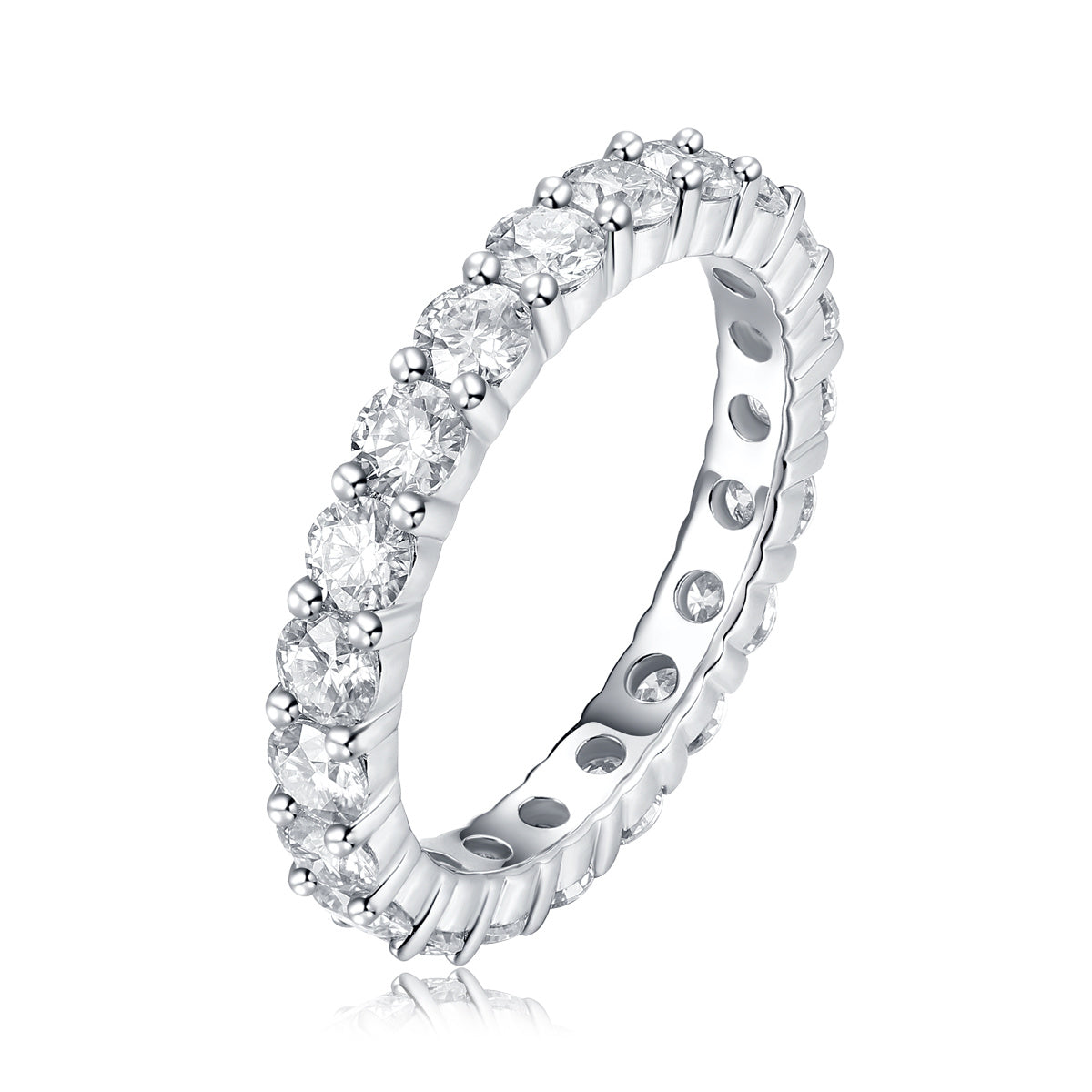 Luxury Fashion Diamond Ring, Row Diamond Ring, Moissanite Silver Ring, Jewelry