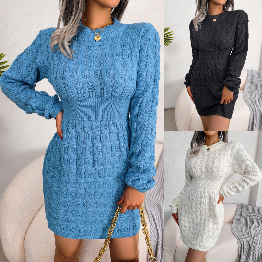 Casual Twisted Waist-cinching Bodycon Dress With A Sweater Dress Base
