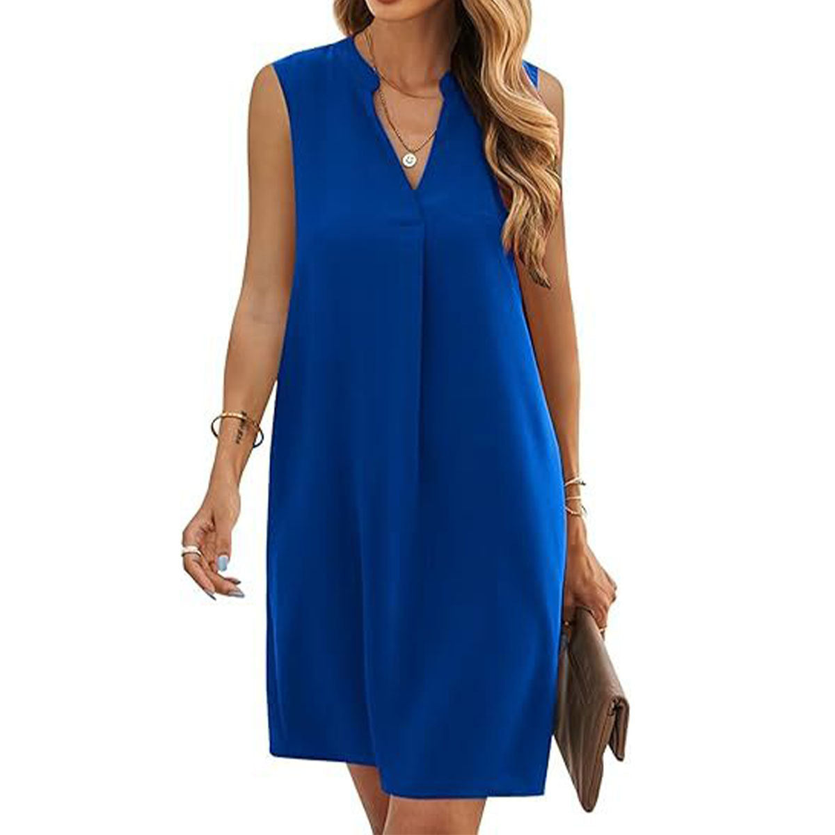 V-neck Women's Loose Shirt Dress