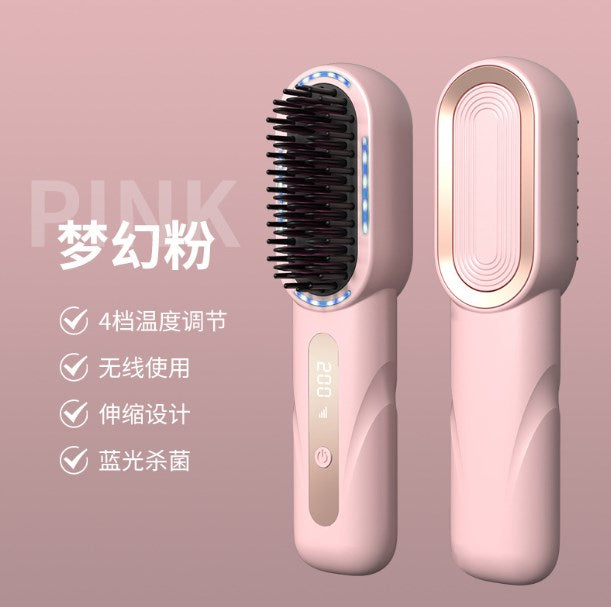 New mini rechargeable hair straightening comb, portable, fashionable, good quality, negative ion hair care, smooth hair care, wireless hair straightening comb