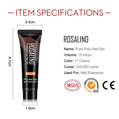 ROSALIND manicure extension glue 15ml crystal phototherapy glue nail quick extension glue paper-free nail oil glue