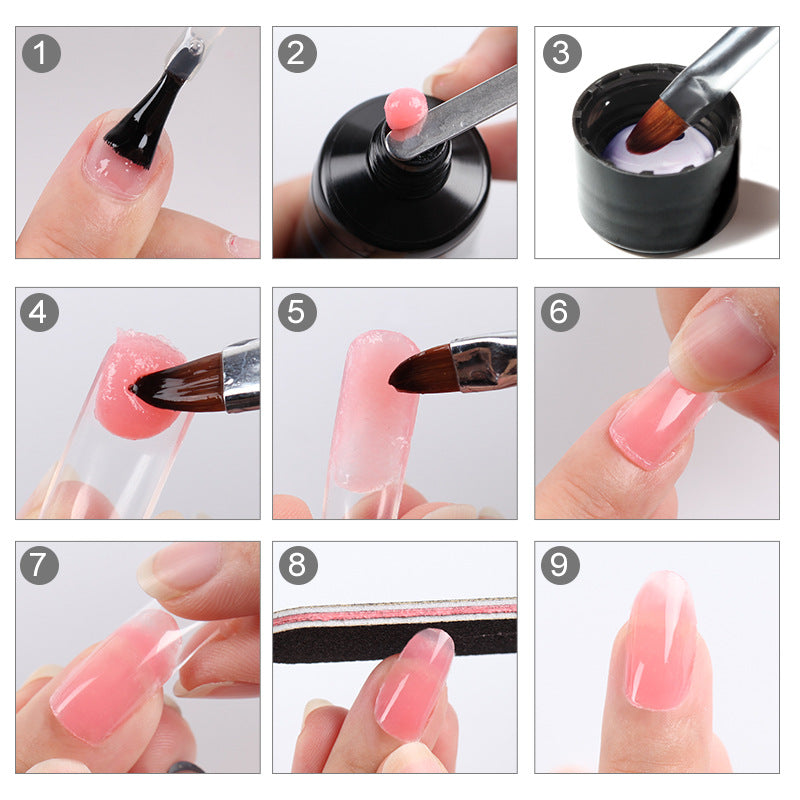 Amazon 6PCS extension gel package nail crystal extension fluid set phototherapy nail polish poly nailgel