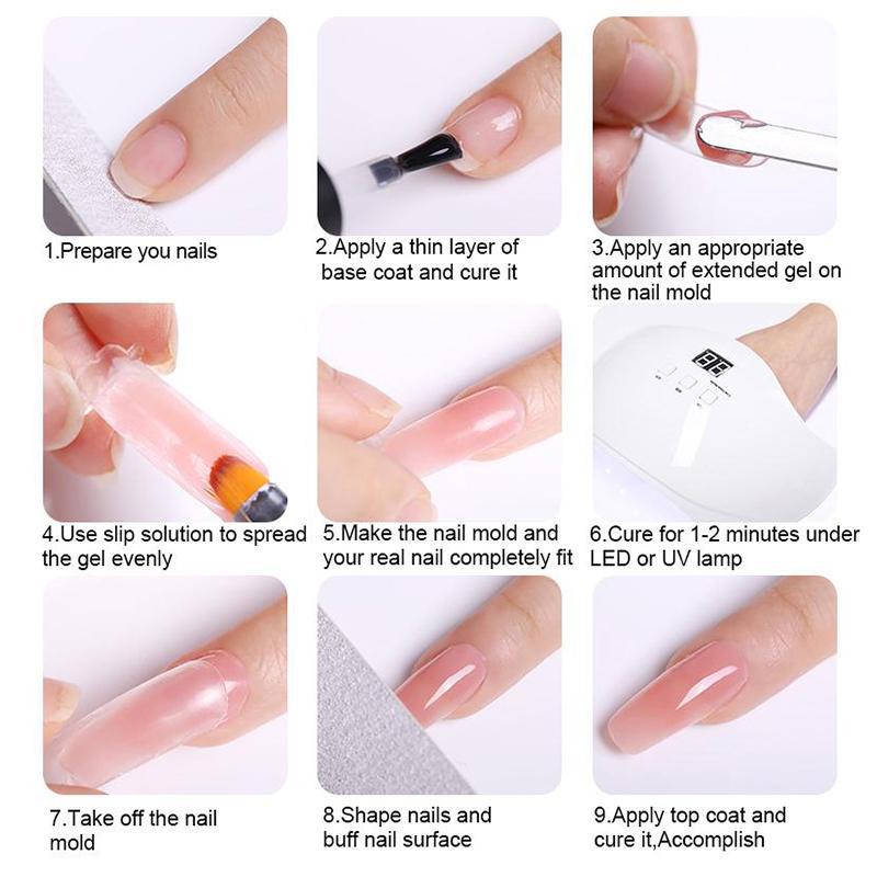 15ml Nail Extension Glue Set Nail Mold Double-ended Brush Nail Crystal Extension Glue Set Nail Polish Glue Set