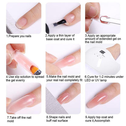 15ml Nail Extension Glue Set Nail Mold Double-ended Brush Nail Crystal Extension Glue Set Nail Polish Glue Set