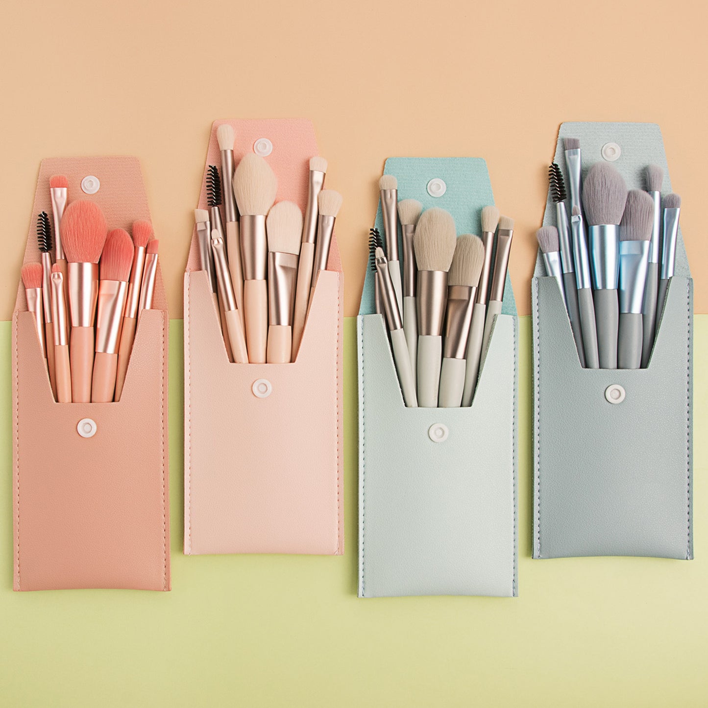 Nongying 8 mini Morandi color makeup brush sets, soft bristles, plastic handle, portable beauty tools in stock