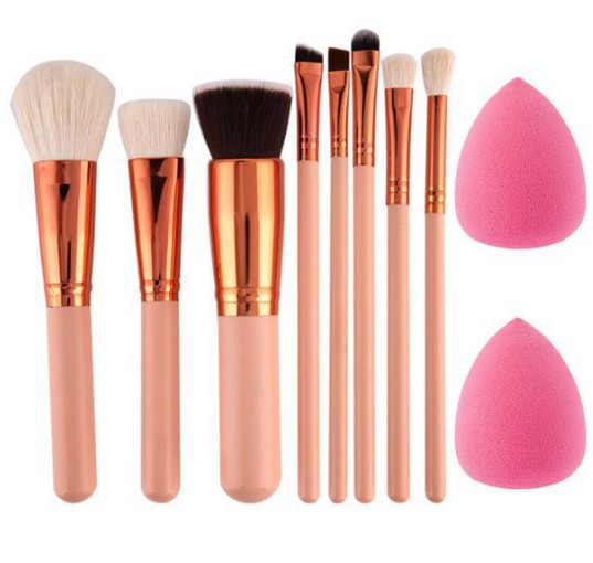 8 makeup brushes, beauty tools, powder gold, water drop puff, scrub egg set GUJHUI