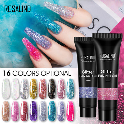 Rosalind Explosive Pearlescent Extension Glue 15ml Phototherapy Crystal Nail Polish Glue UV Glue Nail Art Quick Extension Liquid