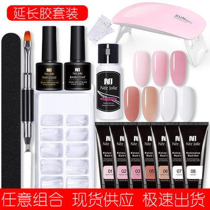 15ml Nail Extension Glue Set Nail Mold Double-ended Brush Nail Crystal Extension Glue Set Nail Polish Glue Set