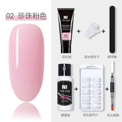 15ml Nail Extension Glue Set Nail Mold Double-ended Brush Nail Crystal Extension Glue Set Nail Polish Glue Set