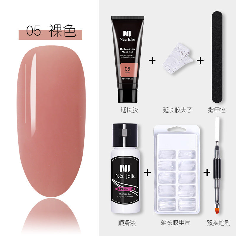 15ml Nail Extension Glue Set Nail Mold Double-ended Brush Nail Crystal Extension Glue Set Nail Polish Glue Set