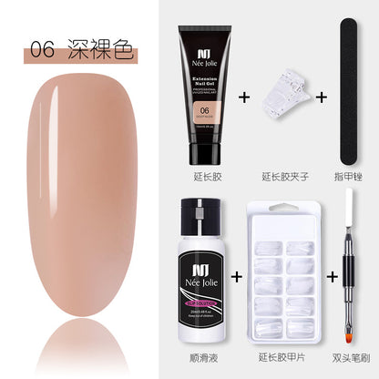 15ml Nail Extension Glue Set Nail Mold Double-ended Brush Nail Crystal Extension Glue Set Nail Polish Glue Set