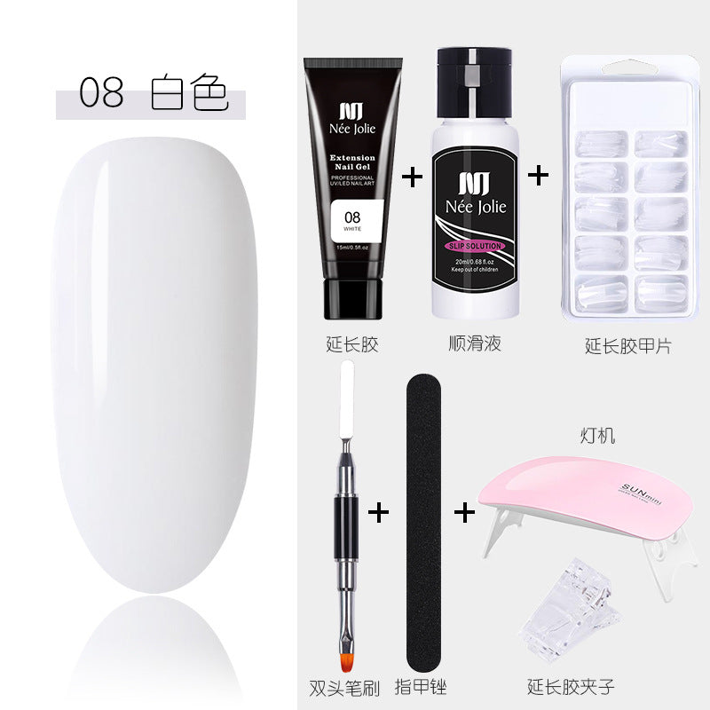 15ml Nail Extension Glue Set Nail Mold Double-ended Brush Nail Crystal Extension Glue Set Nail Polish Glue Set