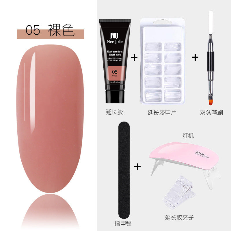 15ml Nail Extension Glue Set Nail Mold Double-ended Brush Nail Crystal Extension Glue Set Nail Polish Glue Set