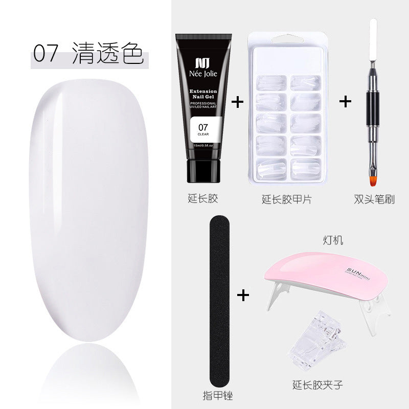 15ml Nail Extension Glue Set Nail Mold Double-ended Brush Nail Crystal Extension Glue Set Nail Polish Glue Set