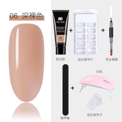 15ml Nail Extension Glue Set Nail Mold Double-ended Brush Nail Crystal Extension Glue Set Nail Polish Glue Set