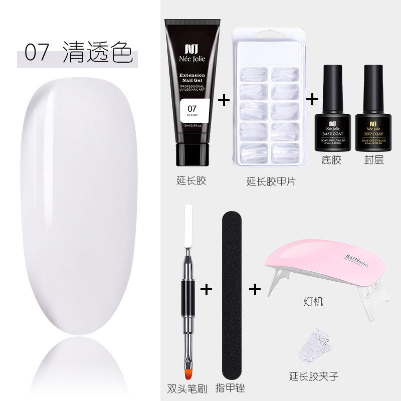 15ml Nail Extension Glue Set Nail Mold Double-ended Brush Nail Crystal Extension Glue Set Nail Polish Glue Set