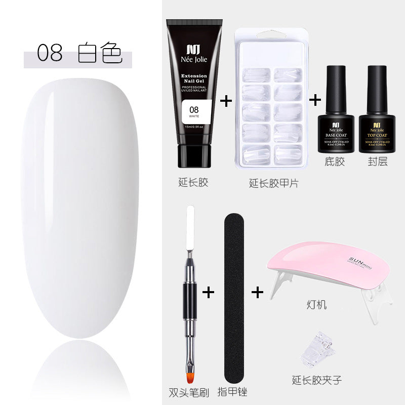 15ml Nail Extension Glue Set Nail Mold Double-ended Brush Nail Crystal Extension Glue Set Nail Polish Glue Set