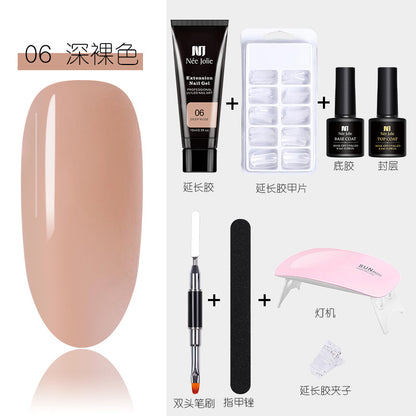 15ml Nail Extension Glue Set Nail Mold Double-ended Brush Nail Crystal Extension Glue Set Nail Polish Glue Set