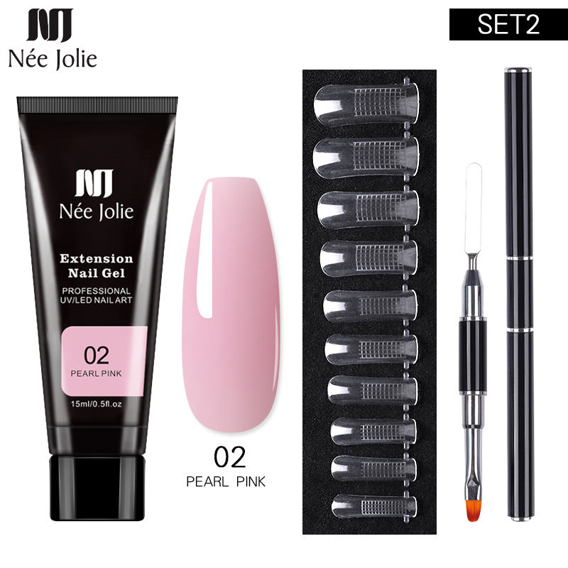 Nee Jolie Nail Art Solid Extender Set Paper Free Extender Crystal Glue Paste Gel Set