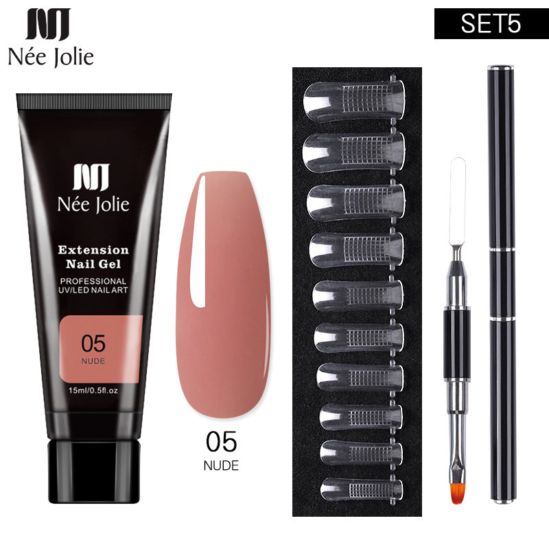 Nee Jolie Nail Art Solid Extender Set Paper Free Extender Crystal Glue Paste Gel Set