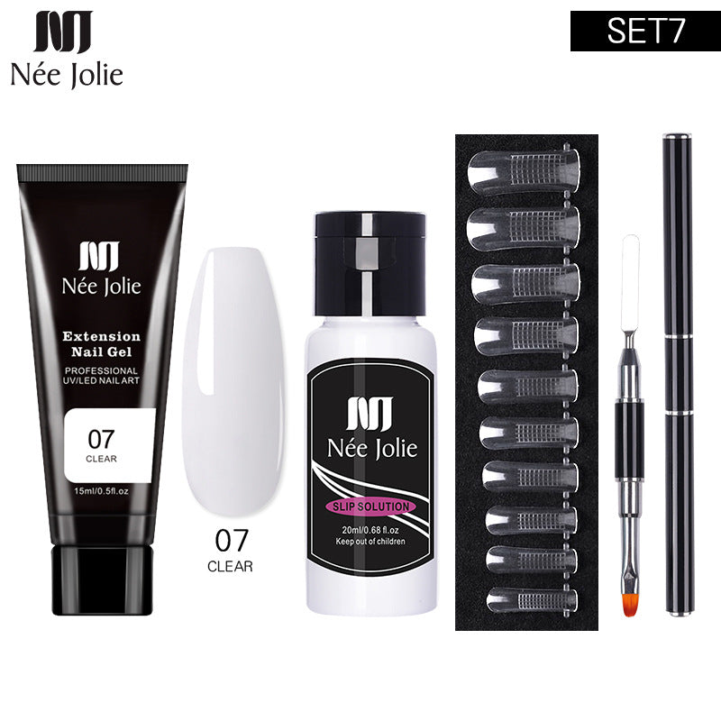 Nee Jolie Nail Art Solid Extender Set Paper Free Extender Crystal Glue Paste Gel Set