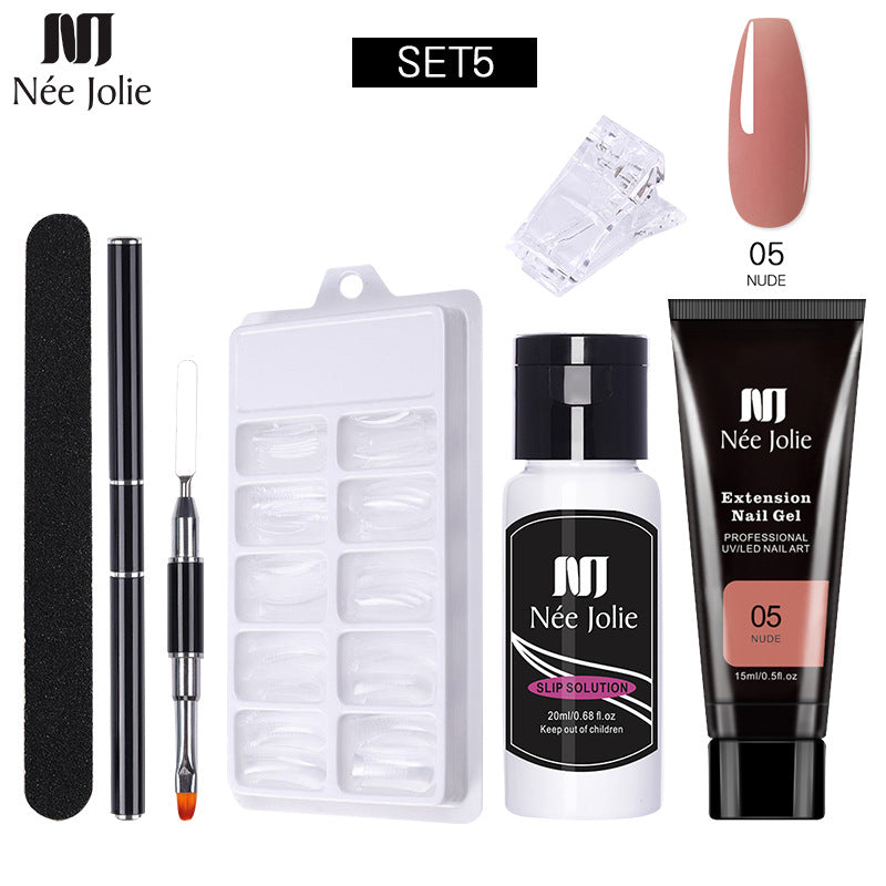 Nee Jolie Nail Art Solid Extender Set Paper Free Extender Crystal Glue Paste Gel Set