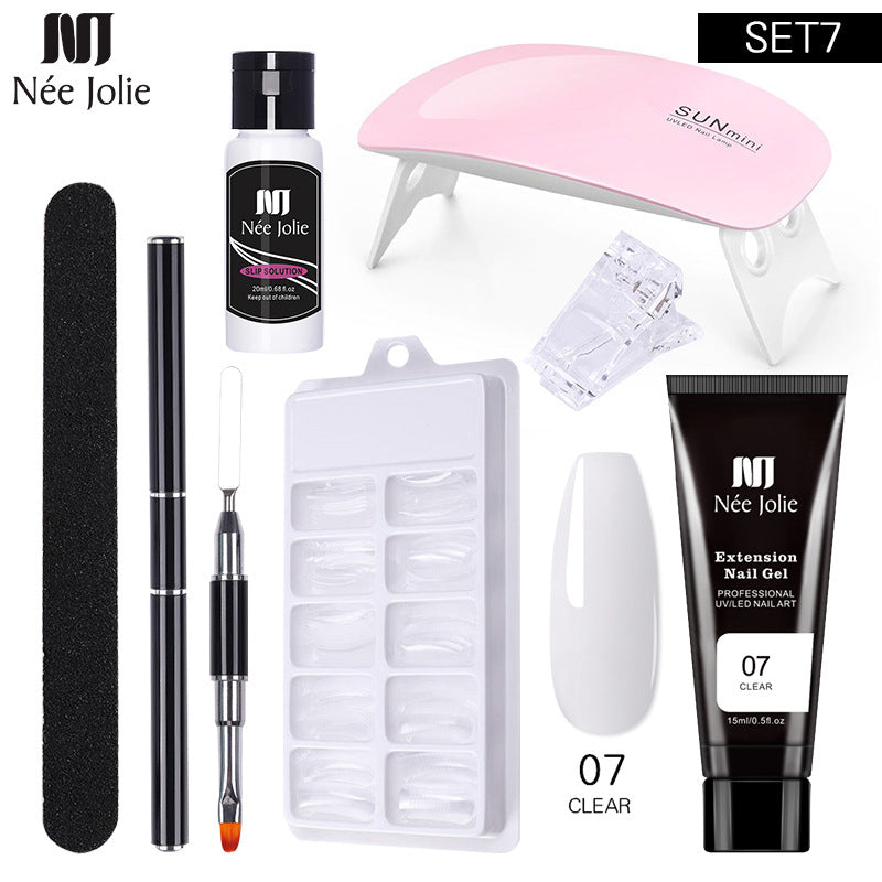 Nee Jolie Nail Art Solid Extender Set Paper Free Extender Crystal Glue Paste Gel Set