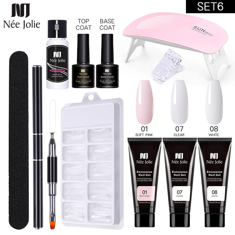 Nee Jolie Nail Art Solid Extender Set Paper Free Extender Crystal Glue Paste Gel Set