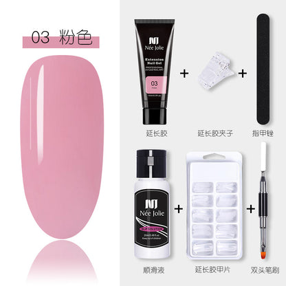 15ml Nail Extension Glue Set Nail Mold Double-ended Brush Nail Crystal Extension Glue Set Nail Polish Glue Set