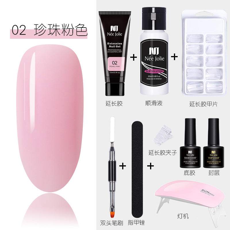 15ml Nail Extension Glue Set Nail Mold Double-ended Brush Nail Crystal Extension Glue Set Nail Polish Glue Set